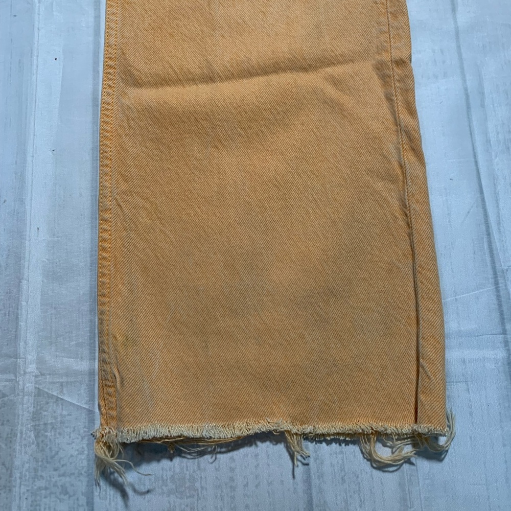 Zara High rise wide leg orange denim. Size 4. - Picture 7 of 11